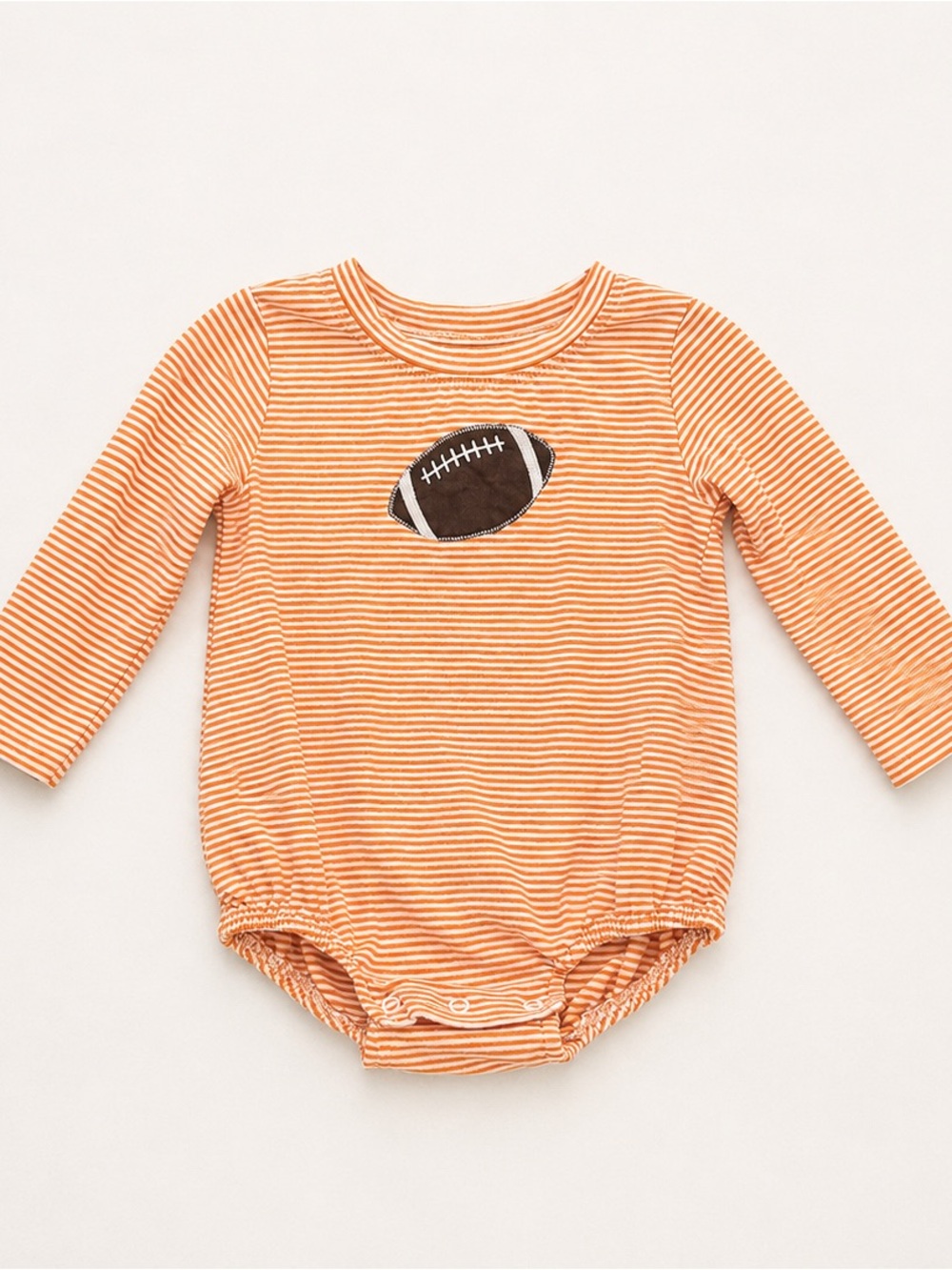 Orange & White Striped Football Baby One-Piece